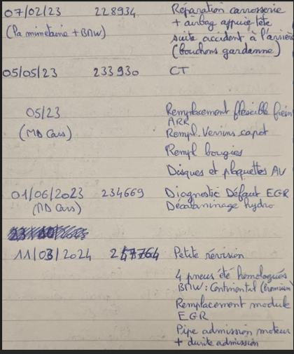 Carnet d'entretien partie 2