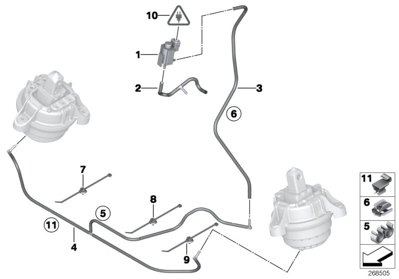 Palier moteur commande par dépression