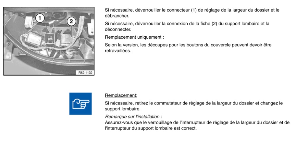 Procédure retrait cache siège F20