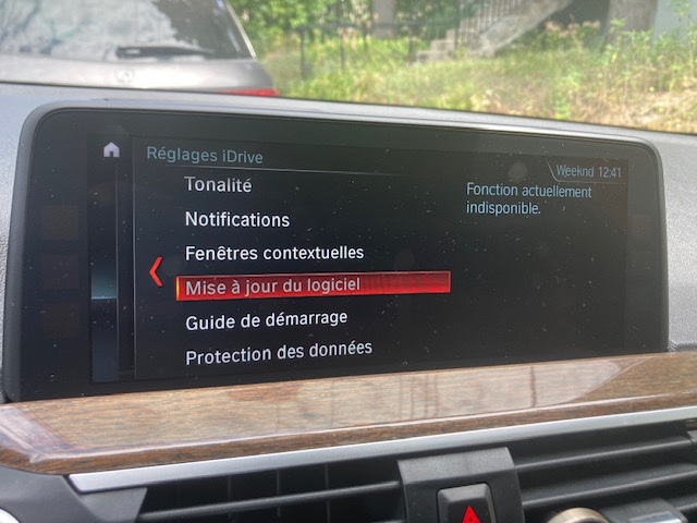 mise à jour grisée